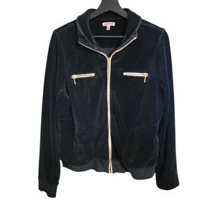 Juicy Couture Black Velour Y2K Track Jacket